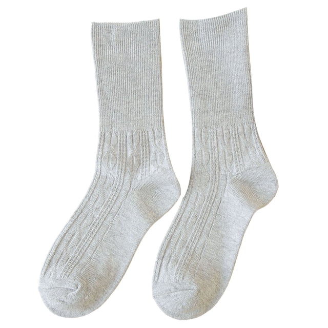 Breezora Winter Cable Knit Socks For Women Cozy Thick Stacked Socks With Non-Slip Design Grey