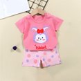thumbnail image 1 of EGNMCR Ensembles de Blouses et Chemises à Manches Courtes Col Rond pour Tout-Petits Garçons Filles Mode Mignon Imprimé Chiot Costume Décontracté Ensemble Fille, 1 of 4