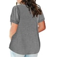 thumbnail image 4 of asjyhkr Plus Size Womens Summer Tops Short Sleeve T Shirts Loose Stretch Soft Comfy Tees Solid Basic Blouses, 4 of 5