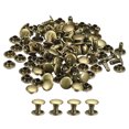 thumbnail image 1 of Unique Bargains 100 Sets Leather Rivets 8mm Double Cap Rivets 8mm Height Metal Studs Rivet, Bronze Tone, 1 of 5