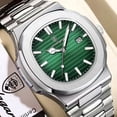 thumbnail image 3 of POEDAGAR Montres-Bracelets d'Affaires Étanches Lumineuses Date Acier Inoxydable Quartz Carré Montre Homme, 3 of 11