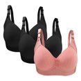 thumbnail image 2 of Bras for Women, 3PC Womans Large Size Solid Color Without Steel Ring Gathering Comfortable Bras Daily Bra, 2 of 3