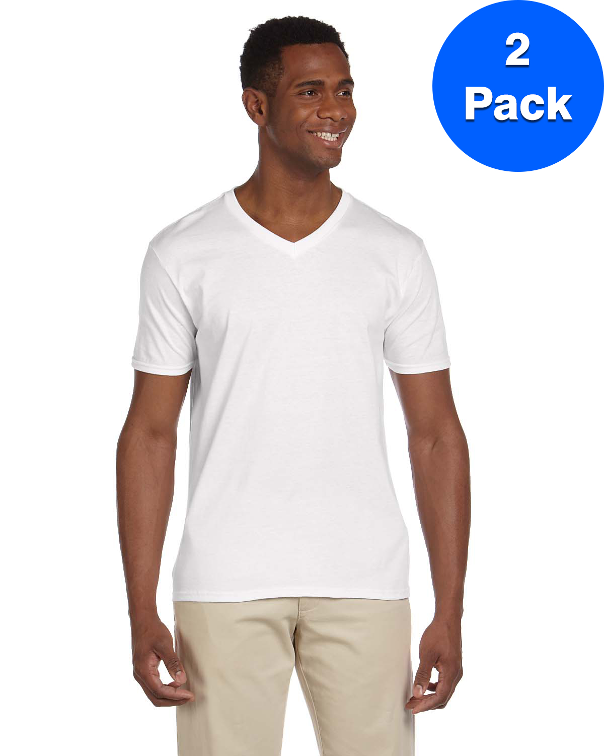 Gildan T-Shirt Col en V pour Hommes - G64V (Lot de 2)