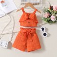 thumbnail image 2 of TBWNWG Girls Outfits&Set Toddler Girl's Ribbed Knit Button Front Camisole Crop Tops And Track Shorts Summer Outfit Set for Active,Sizes 3-4 Years, 2 of 4