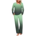 thumbnail image 3 of Sentmoon 2 Pcs Mignons Ensembles de Pyjamas Femme Col Rond Robe de Nuit pour Femmes Doux Confortable Ample Couleur Dégradée Pyjama pour Femmes avec Poches Mode pour Vacances Bleu Marine TG, 3 of 7