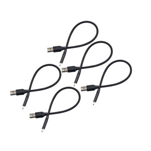 GOOHOCHY 5 Pcs Short USB-C Cable Fast Charging USB Type-C Cable Aluminum Alloy Black for Everyday Use