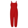 thumbnail image 2 of Girls Romper Solid Jumpsuits Rompers for Girls Sleeveless Rompers with Pockets Girls Outfits Size 5-6 Y, 2 of 4