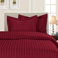 thumbnail image 1 of 2-Piece Striped Duvet Cover Set, 1500 Thread Count, Button Closure - Cooling, Breathable Material- Wrinkle, Fade, Stain Resistant, Twin/Twin XL, Burgundy, 1 of 4