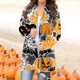 thumbnail image 2 of CEHVOM Cardigan à Imprimé d'Animaux d'Halloween pour Femmes, Chat, Citrouille, Manteau d'Automne, 2 of 5