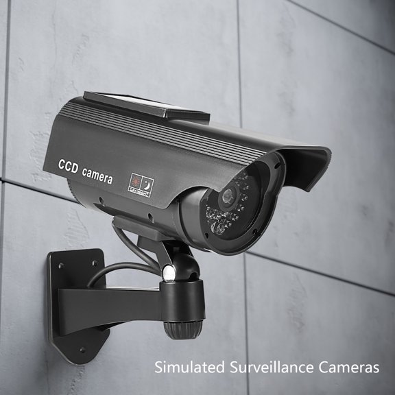 BRELIL Fake Security Camera, Motion Sensor Light Supply, IP65 Outdoor Lamp Trim, 3 Mode Security Accessory, Dummy Camera Light for Home
