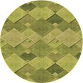 thumbnail image 1 of Ahgly Company Tapis Rond Lavable en Machine Intérieur Transitionnel Vert, 7 Pieds Rond, 1 of 7