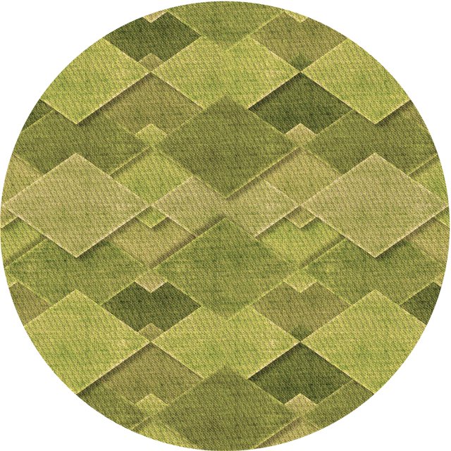 Ahgly Company Tapis Rond Lavable en Machine Intérieur Transitionnel Vert, 7 Pieds Rond