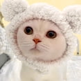 thumbnail image 1 of Cozy Bear Ears Pet Hat Headband Adjustable Knit Cap for Cats & Small Dogs, Costume Accessory, Stretchy Chin Strap, 1 of 9