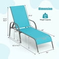thumbnail image 3 of Costway Lot de 2 Chaises Longues de Patio avec Accoudoirs Inclinables Réglables, Turquoise, 3 of 10