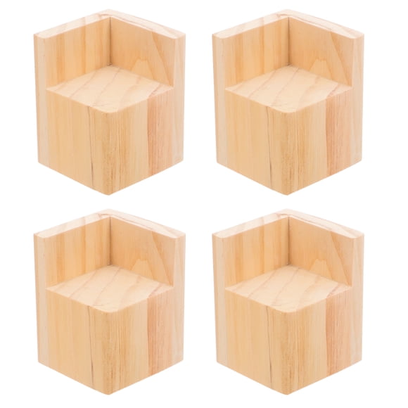 4Pcs Khaki Wood Riser for Rectangle Bed Risers 5cm Height Increase