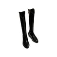 thumbnail image 2 of Styesk Bottes pour Femmes Bottes pour Femmes Mode Décontractée Polyvalente Fermeture Éclair Suède Style d'Automne Tendance de la Mode Bottes Empilées Plates Mi-Mollet Bottes de Travail pour Femmes, 2 of 5