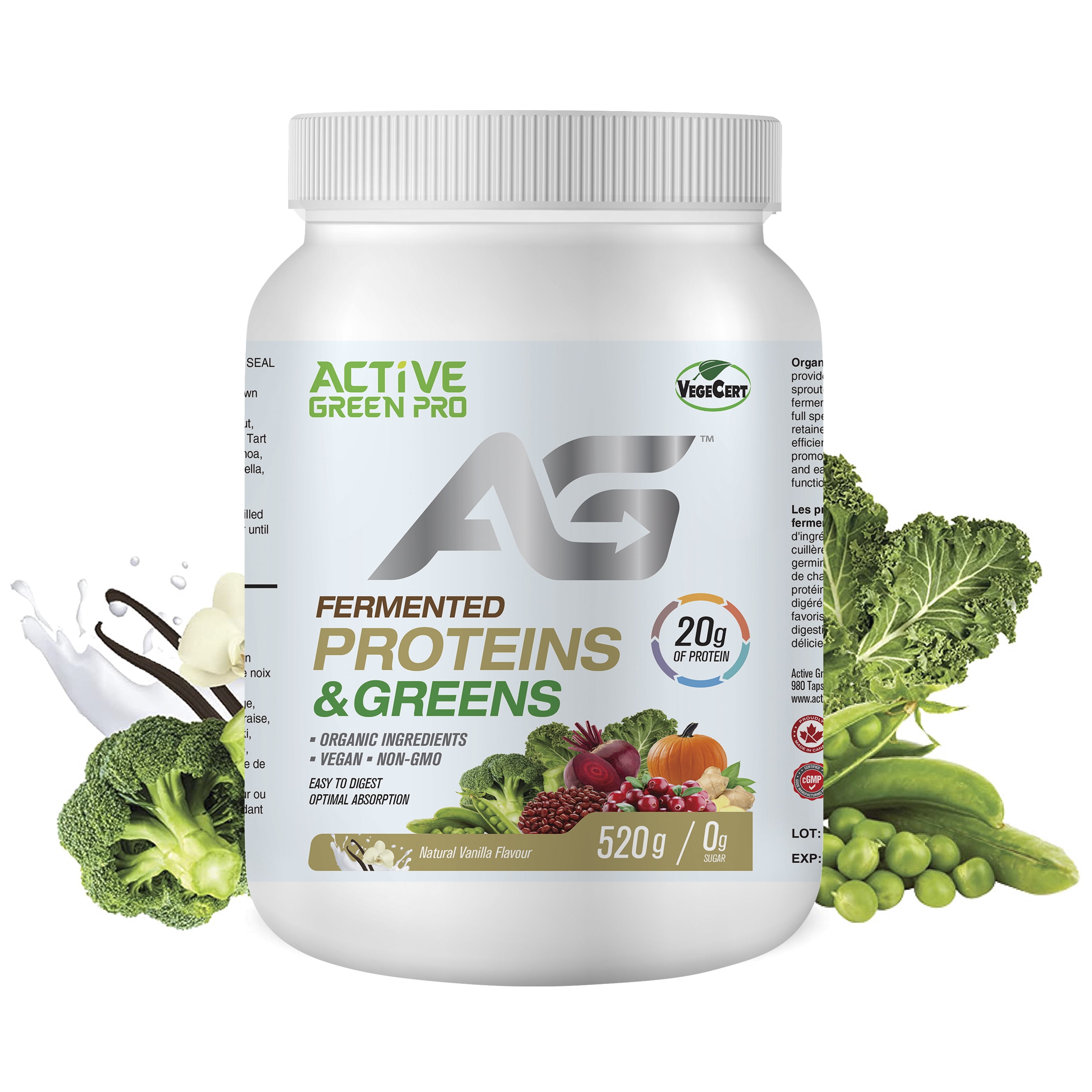 Active Green Pro® - Fermented Protein & Greens Powder - Vanilla Flavour - 520g