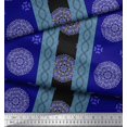 thumbnail image 2 of Soimoi Georgette Viscose Fabric Stripe & Mandala Decorative Print Sewing Fabric Yard 42 Inch Wide, 2 of 3