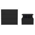 thumbnail image 1 of Pemberly Row Set of 2 Engineered Wood Dresser & Floating Nightstand in Black, 1 of 11