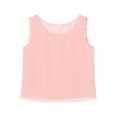 thumbnail image 3 of Oyolan Débardeur en Mousseline Uni pour Femme, Col Rond, Camisole Décontractée Sans Manches, Hauts Habillés Rose P, 3 of 5