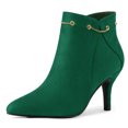 thumbnail image 1 of Unique Bargains Women's Pointy Toe Zipper Stiletto Heeled Ankle Booties, 1 of 6