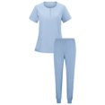 thumbnail image 3 of Ensemble de Sarraus pour Femmes 2 Pcs, Ensemble d'Uniforme d'Infirmière de Jogging Extensible, Hauts Confortables et Respirants et Pantalons Fuselés, 3 of 5