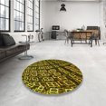 thumbnail image 4 of Ahgly Tapis Rond Lavable en Machine Intérieur Transitionnel Rouge Nuit, 4 Pieds Rond, 4 of 7