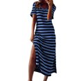 thumbnail image 2 of Robe d'Été pour Femmes Aguichant Femmes Mode Été Décontractée à Manches Courtes Col en V Robe Imprimée Robe Ample Robe d'Été Ample pour Femmes Robe d'Été pour Femmes avec Manches, 2 of 5