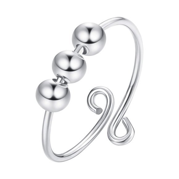TopLLC Rings Anxiety Fidget Women Spinning Rings With Beads Stress Relief Spinning Anxiety Ring