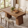thumbnail image 3 of Table à Manger Rectangulaire de 5 Pouces pour 4-6, Table de Cuisine en Bois, Table à Manger Style Ferme, 3 of 5