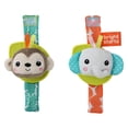 thumbnail image 1 of Bright Starts Rattle & Teethe Wrist Pals Toy - Monkey & Elephant, 1 of 4