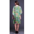 thumbnail image 4 of Bimba Caftan Tropical pour Femme Tenue d'Intérieur de Vacances Robe Midi Couvre-Maillot de Plage-TG-3X Bleu Bébé, 4 of 5