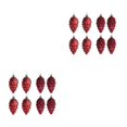 thumbnail image 1 of relayinert 8pieces Tree Decoration Eye-catching Pine Cone Decorations For Festive Wine Red 2Set, 1 of 6