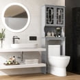 thumbnail image 3 of Gymax Armoire de Rangement Grise pour Salle de Bain au-Dessus de la Toilette, Gain de Place, Organisateur avec Tablette, 3 of 10