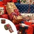 thumbnail image 3 of Vaidha Christmas Wired Ribbon Snowman Santa Claus Xmas Tree Truck Ribbon Plaids Xmas Decorative Gift Wrapping Ribbon For DIY Crafts Wreath Bow, 3 of 3