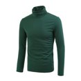 thumbnail image 2 of INSPIRE CHIC Chandails pour Hommes, Chandail à Col Roulé, Manches Longues, Extensible, Coupe Ajustée, Hauts 50 Vert Foncé, 2 of 8