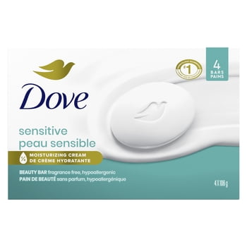 Dove Beauty Bar 1/4 Moisturizing Cream Sensitive Skin, 106 g (4 bars)