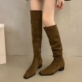 thumbnail image 2 of TIEVOSA Women's High Boots Stylish Pointed Toe RuffLED Knee High Fashion Boots Mid Heel Riding Boots for Casual Wear Design for All Seasons, 2 of 9