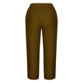 thumbnail image 5 of RXIRUCGD Capris d'Été Confortables et Amples pour Femmes, Couleur Unie, Marron, Taille : 4TG, 5 of 5