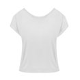 thumbnail image 4 of Charmgo Hauts pour Femmes Hauts d'Été pour Femmes Chemises à Manches Courtes Col Rond Tunique Mignonne et Tendance Blouses Hauts de Sortie Hauts Grande Taille pour Femmes Blanc G, 4 of 4