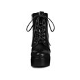 thumbnail image 2 of Unique Bargains Bottes de Combat à Plateforme à Talon Épais à Fermeture Éclair pour Femmes, 2 of 8