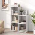 thumbnail image 4 of Gymax 2-Cube Bookshelf Modern Vertical Bookcase w/ Back Guardrail & Anti-tipping Kits, 4 of 10