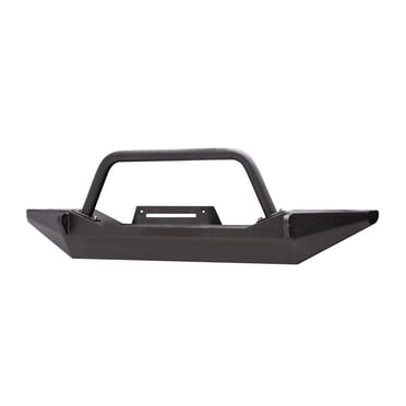 Body Armor JK-19531 Front Bumper; Sheet Metal Design; Intergrated Winch Plate; w/Shackle Mounts; Textured Black Powder Coat;