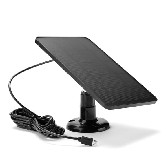 yeacher Solar-Powered Security Doorbell Camera with 4W Monocrystalline Panel, USB-C Adapter, and Mounting Kit - Black
