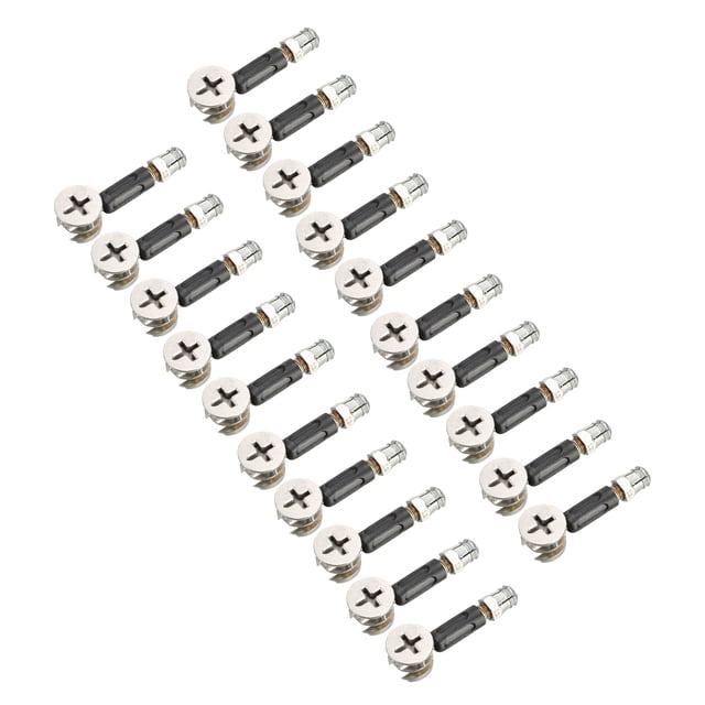 Unique Bargains 20 Ensembles de Raccords de Meubles 15mm OD Cam Raccord avec Boulons de Tige Écrou Pré-Inserté