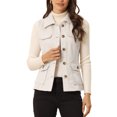 thumbnail image 1 of INSPIRE CHIC Women's Utility Cargo Vest Button Front Sleeveless Faux Suede Jacket with Pockets L Beige, 1 of 6