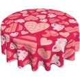thumbnail image 1 of Valentines Day Round Tablecloth 60 Inch for 14th February Romantic Hearts Decorative Table Cloth Table Covers with Washable Polyester for Home Kitchen Dining Table Outdoor Wedding Party, 1 of 6