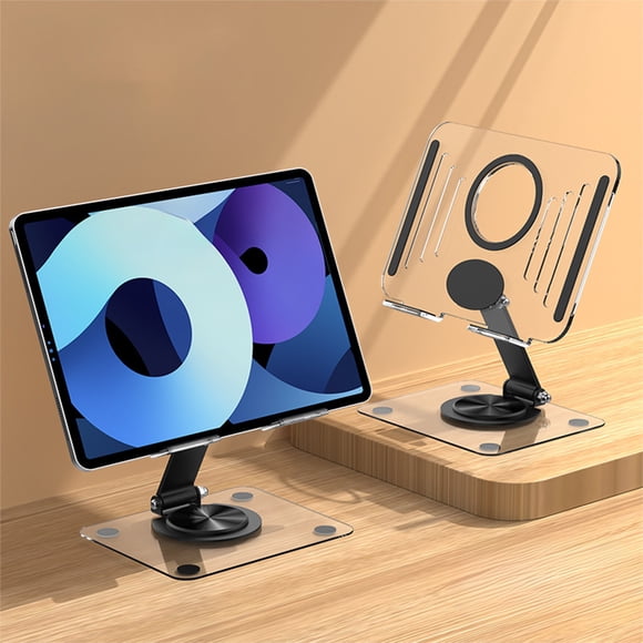 Support Rotatif pour Tablette, Support de Téléphone de Bureau - Support Universel Portable Pliable et Ajustable à 360 Degrés pour iPad, Kindle, Téléphone Intelligent, Support Robuste Antiplastique pour Bureau à Domicile, Bureau, Visualisation, Travail