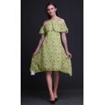 thumbnail image 3 of Bimba Robe Tunique Évasée à Manches Flottantes à Épaules Dénudées à Imprimé Floral Vert pour Femmes - Grande, 3 of 6