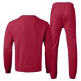 thumbnail image 5 of Kcodviy Male Casual Solid Two Pinstripe Pants and Vest Mens Piece Suit O Neck Mens Jacket off Shoulder Sleeve Sweatshirt Chalk Stripe Suit Drawstring Pocket Pants Set, 5 of 5